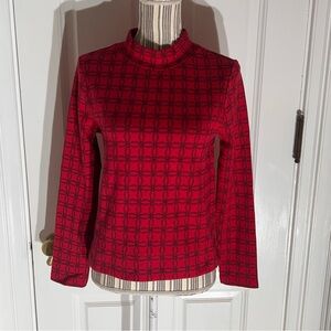 Kettlewell red black print turtle neck small S247